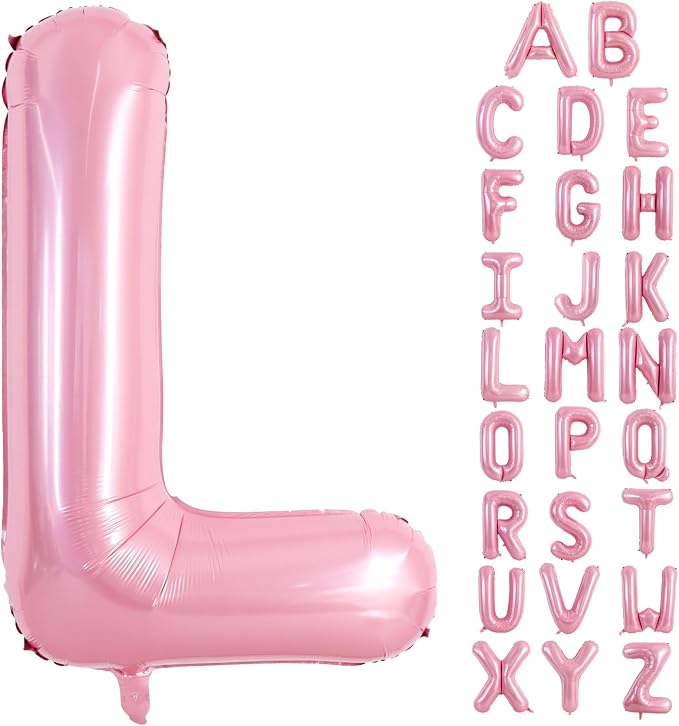 TONIFUL 40 Inch Large Pink Letter L Balloons Giant Foil Mylar Alphabet Balloon by TONIFUL