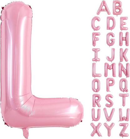 TONIFUL 40 Inch Large Pink Letter L Balloons Giant Foil Mylar Alphabet Balloon by TONIFUL
