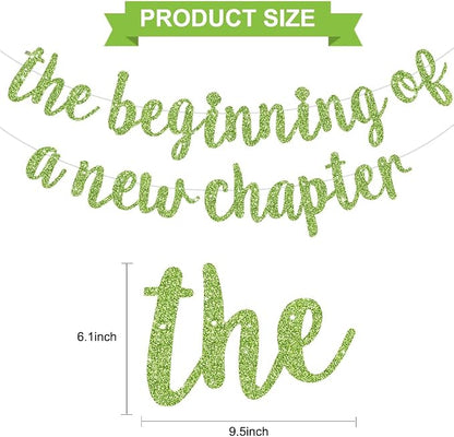 BEISHIDA Grass Green Pre-Strung The Beginning of A New Chapter Banner | Glitter - Image 2