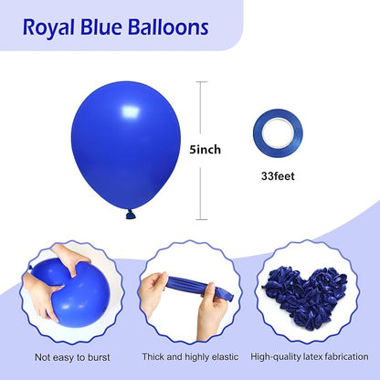 FOTIOMRG 120pcs 5 inch Royal Blue Balloons | Birthday, Graduation, Baby Shower - Image 2