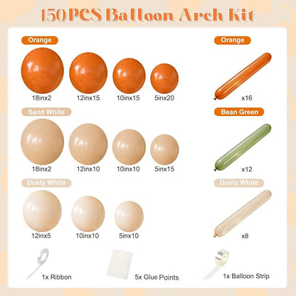 CROSSFINGERS Fall Pumpkins Balloon Arch Kit Baby Shower Decoration | Orange - Image 8