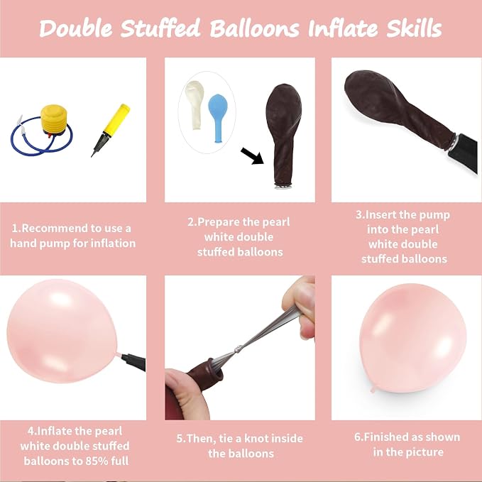 Double Stuffed Pearl Pink Balloon Garland Arch Kit | 18/12/10/5inch Different - Image 2