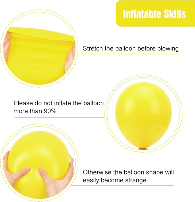 RUBFAC Yellow Balloons Different Sizes Light Yellow Balloon Arch Kit 154pcs | - Image 4