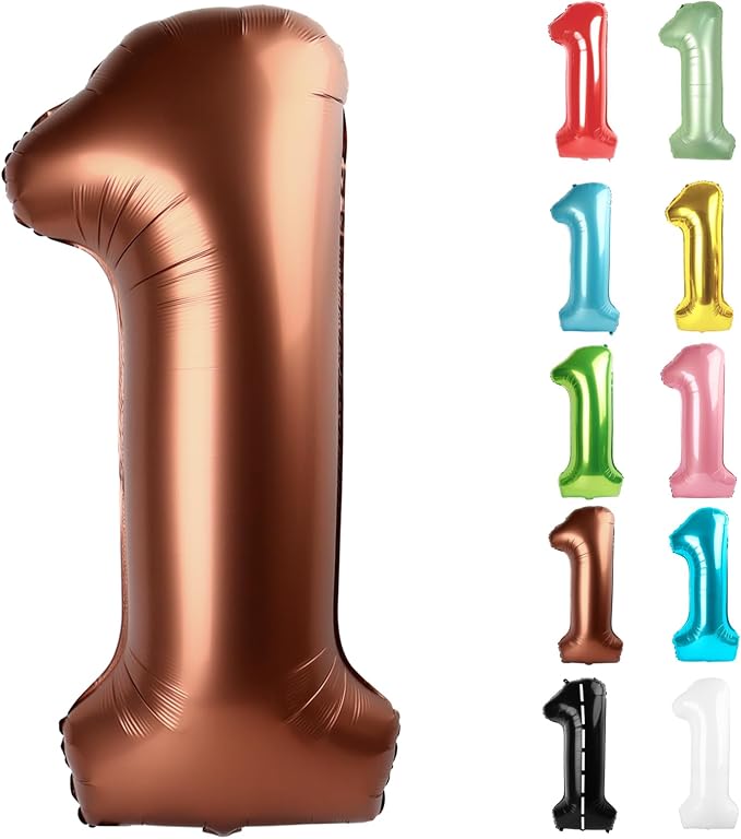 Coffee Brown Number 1 Balloon 40 Inch by IWERP