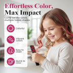 Festive Fun Hair Chalk Combs, 2026 New Chalk Hair Color for Girls, Temporary Wash out Hair Color Kids, Christmas Girl Gifts, Skin Safe Materials (8 colors)