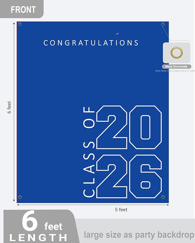 Class of 2026 Graduation Banner 5X6feet - Image 3