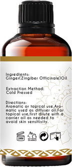 Ginger Essential Oil for Hair Growth Lymphatic Drainage Massage Diffuser- 1 Oz