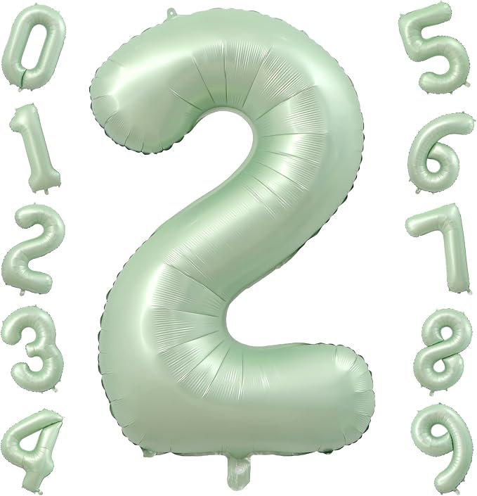 40 Inch Olive Green Number 2 Foil Balloon by TNCDJKPA