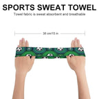 Sweatband Sports Headband for Running, Cycling, Basketball, Yoga, Fitness (Cool Soccer Football Black)
