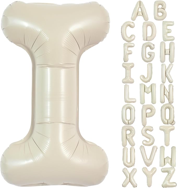 TONIFUL 40 Inch Large Cream White Letter I Balloons Giant Alphabet Letter by TONIFUL