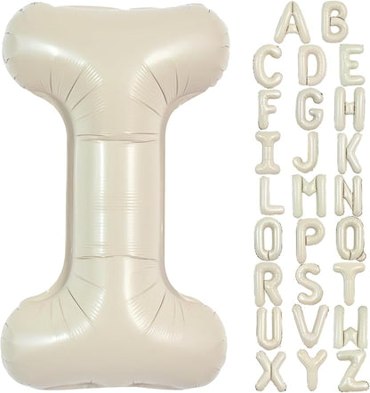 TONIFUL 40 Inch Large Cream White Letter I Balloons Giant Alphabet Letter by TONIFUL