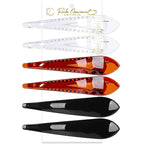 RC ROCHE 6 Pcs Duck Bill Alligator Hair Clips for Women Sectioning Flat Claw Long Thick Hair Inner Teeth Curved Styling Jaw Strong Secure Grip Salon, Large Black, Brown, Clear