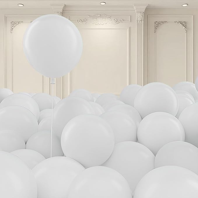 White Balloons 125pcs 5 Inch White Birthday Balloons by BAIBAOXIANG