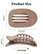 6 PCS Flat Hair Clips for Women - French Medium Flat Claw Clips for Thick Thin Hair, Strong Grip Non Slip Hair Claw Clips for Women Girls