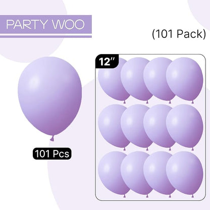 PartyWoo Lavender Balloons 101pcs Light Pastel Purple Lilac Purple Color | 12 - Image 7