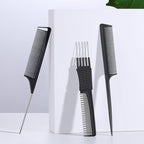 TsMADDTs Rat Tail Combs for Women and Men, 3PCS Hair Combs Set for Braiding, Parting, Styling, Fine Tooth, Black