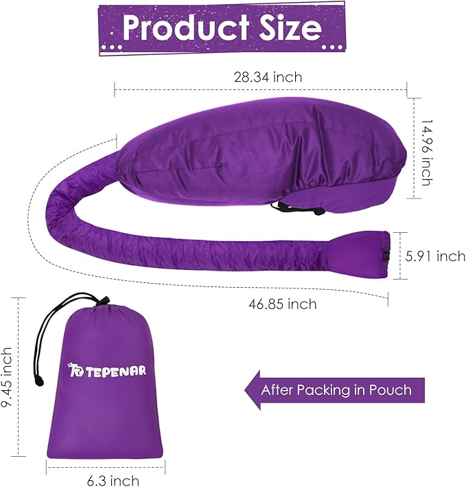 Hair Dryer Bonnet Attachment: Upgraded Extra Large Hooded Dryer Adjustable Hair Dryer Caps - Easy to Use for Natural Curly Textured Hair Care Styling Fast Drying - Purple