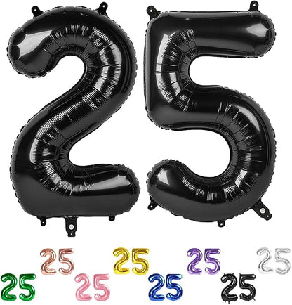 Number Balloons 25 Balloon 40 inch Black by Enyeopd