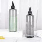 Applicator Bottle for Hair, 16.9 ounce Hair Color Applicator Bottle 2 Pack Squeeze Bottle Transparent Oil Bottles for Hair, PET Plastic Refillable Bottles with Twist Top Cap,Clear Black