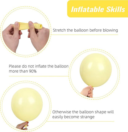 RUBFAC Pastel Yellow Balloons Different Sizes Light Yellow Balloon 129pcs | - Image 3
