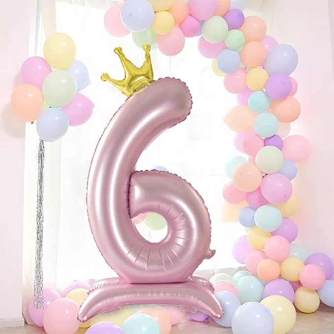 Crown Pink Number 6 Balloon - Image 4