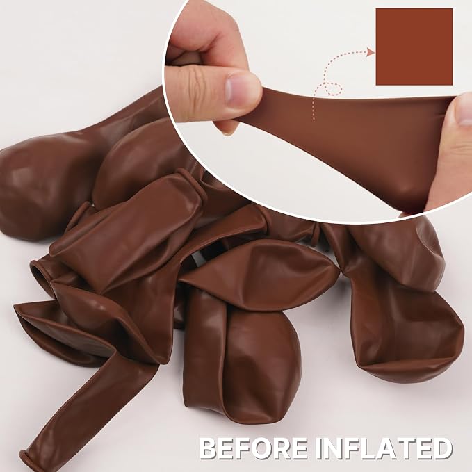 PartyWoo Dark Brown Balloons 50pcs Boho Neutral Coffee Tan Color | 12 Inch - Image 2