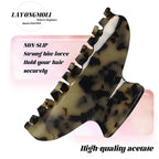 French Hair Claw Clips for Women Grils,4 Inch Strong Hold No Slip Grip Accessories Acetate Material,Not Easily Damaged,Thick or Thin Hair (Beige Tortoiseshell)