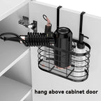 3 in 1 Hair Tool Organizer - Adjustable Height Wall Mounted/Cabinet Door Bathroom Organizer, Under Sink for Hair Dryer, Flat Irons, Curling Wands, Straighteners