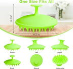 Silicone Scalp Massager Shampoo Brush, Scalp Brush for Hair Growth & Dandruff Removal, Hair Scrubber Scalp Stimulator Exfoliator Brush with Soft Bristles for Wet Dry Scalp Care (Green)