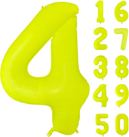 Fluorescent Yellow Number Balloon 40 inch Giant Foil Helium Balloons Yellow by Yeodong