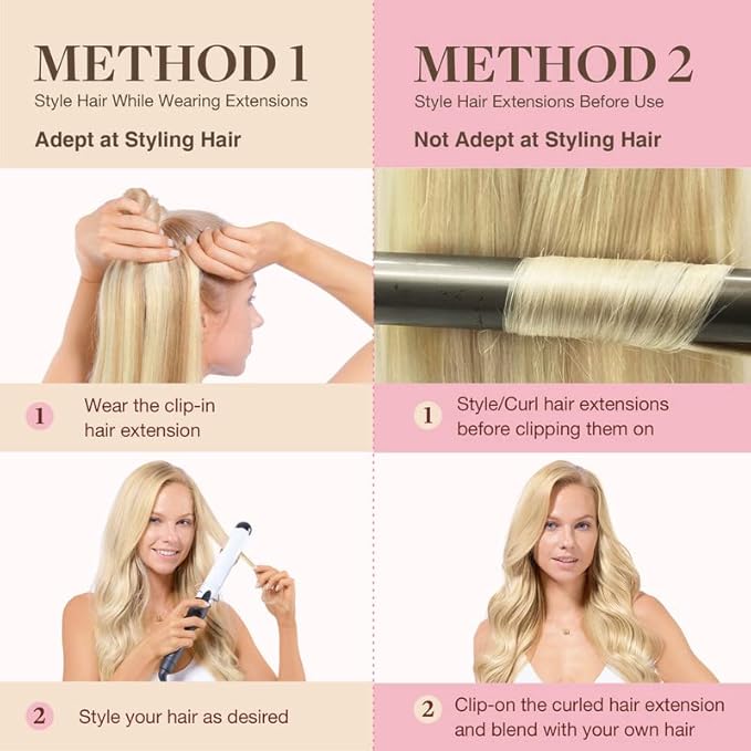 GOO GOO Clip in Hair Extensions Real Human Hair, Remy Human Hair Extensions Clip ins for Women, Natural Human Hair, 18inch 110g 7Pcs, 16/22 Light Blonde Highlighted Golden Blonde