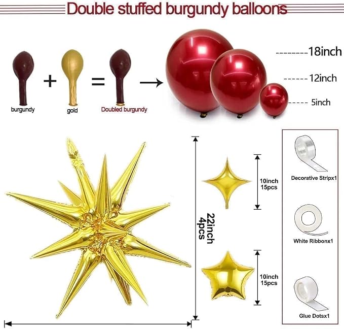 Double Stuffed Burgundy Balloon Arch - Image 3
