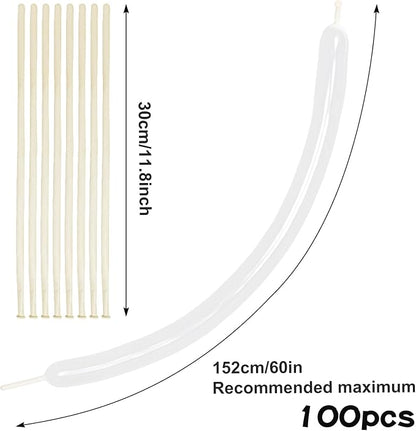 RUBFAC 260 Balloons Clear Long Skinny Latex Balloons, Balloons - Image 2