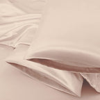 Aormenzy Beige Satin Pillowcase for Hair and Skin, Satin Pillow Cases for Women Standard Size Set of 2 with Envelope Closure Silky Pillow Covers Wrinkle, Fade Resistant (20x26 Inches)