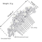 Crystal Wedding Hair Comb Bridal Hair Comb Pearl Wedding Headpiece Silver Hair Accessories