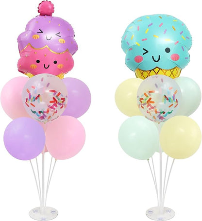 Ice Cream Party Balloons Stand for Table 2 Sets by ZyloonDecoration