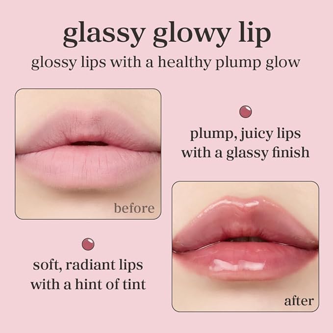 NOONI Korean Lip Oil - Applecranberry | Long-Lasting, Moisturizing, Plumping, Revitalizing for Dry Lips, Waterproof, No Peel Off, Hydrating, Stocking Stuffers, Gifts For Teen Girls, 0.12 FL Oz
