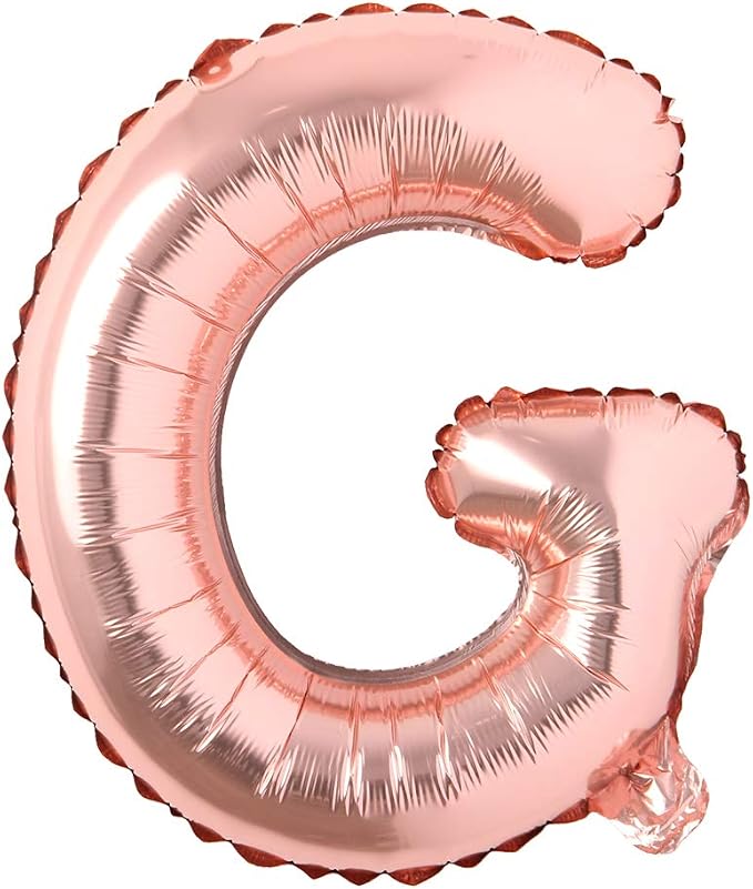 16" inch Single Rose Gold Alphabet Letter number Balloons Aluminum Hanging Foil by REIANS