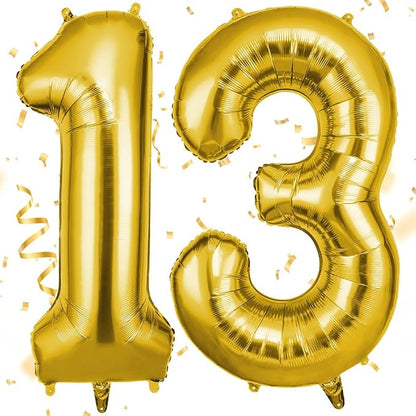 OFFCUP Helium Balloons, 40 Inches Number Balloons 13, Foil Balloons Birthday by OFFCUP