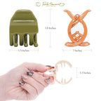 RC ROCHE ORNAMENT 12 Pcs Small Hair Clips for Women 1.3" Inch Thick or Thin Hair Jaw Clamps Secure Strong Hold No Slip, Medium Classic Multicolor
