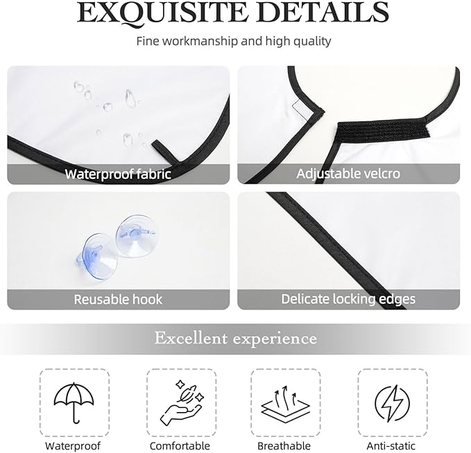 Waterproof Beard Trimming Bib, Non-Stick Hair Catcher for Men Shaving, Grooming Apron for Husband Dad, Black Rainbow Cheetah Leopard Print Shave Bib