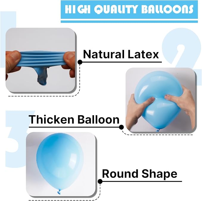 PartyWoo Light Blue Balloons 50pcs Baby Pastel Blue Color 12 Inch | Balloons - Image 8