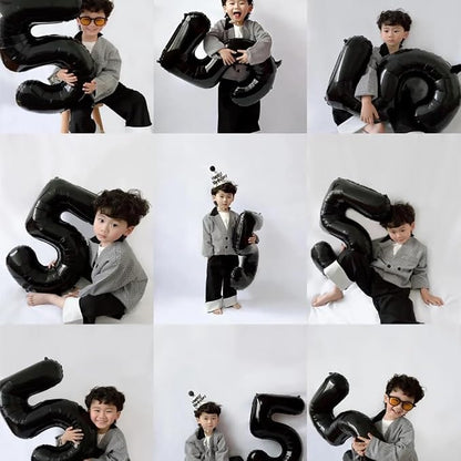 40 inch Black 5 Number Balloon Giant Foil Helium Balloons Black Large Digital - Image 6