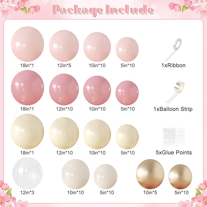Pastel Pink and Yellow Balloon Arch Kit - Image 2