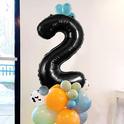 Black Number 2 Balloons 40 Inch Large Foil Balloons, Giant Number Balloon - Image 3