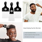 3 Pack CAREHOOD Metal Afro Lift Comb - Wide Tooth for Men's and Women's Curly/Textured Hair, Detangling Tool for Wigs, Braids, and Styling