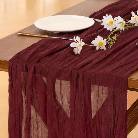 Cheesecloth Table Runner Summer Boho Wedding Birthday Party Home Decor | by Socomi