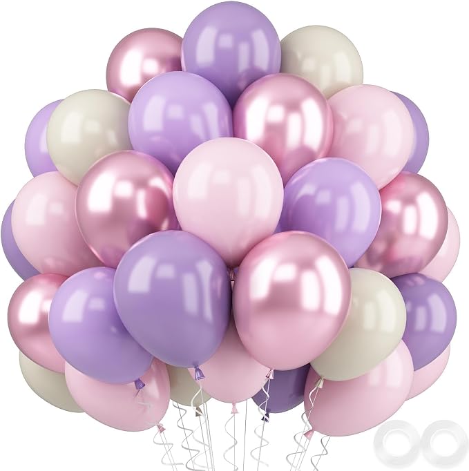 Pink and Purple Balloons, Party Balloons by FEYG