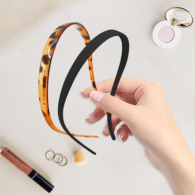 6 Pack No Pressure Headbands for Glasses Wearers - Flexible Non-Slip Hairbands, Matte Plastic with Teeth, for Women & Girls, Comfortable No Pressure, Ideal for Daily Use, Makeup & More