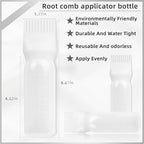 BLAAROOM Root Comb Applicator Bottle 6 Ounce, 4 Pack Hair Oil Applicator with Root Comb Brush for Scalp Hair Oiling - White
